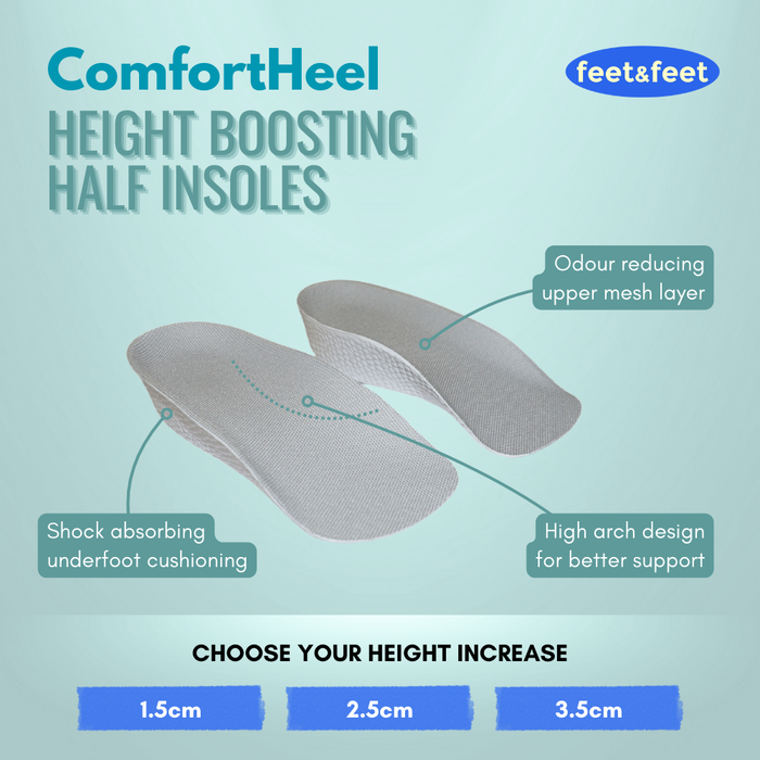  ComfortHeel Height Boosting Half Insoles