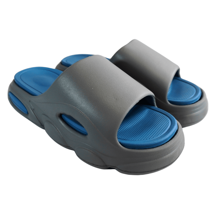 Dual Layer Support Slide Sandals - Grey+Blue