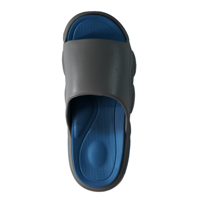 Dual Layer Support Slide Sandals - Grey+Blue