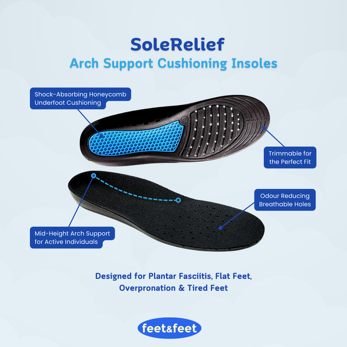  SoleRelief Arch Support Cushioning Insoles - Features